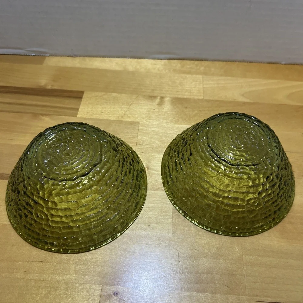 Anchor Hocking Soreno Berry Dessert Bowls Avocado Green Set of 2